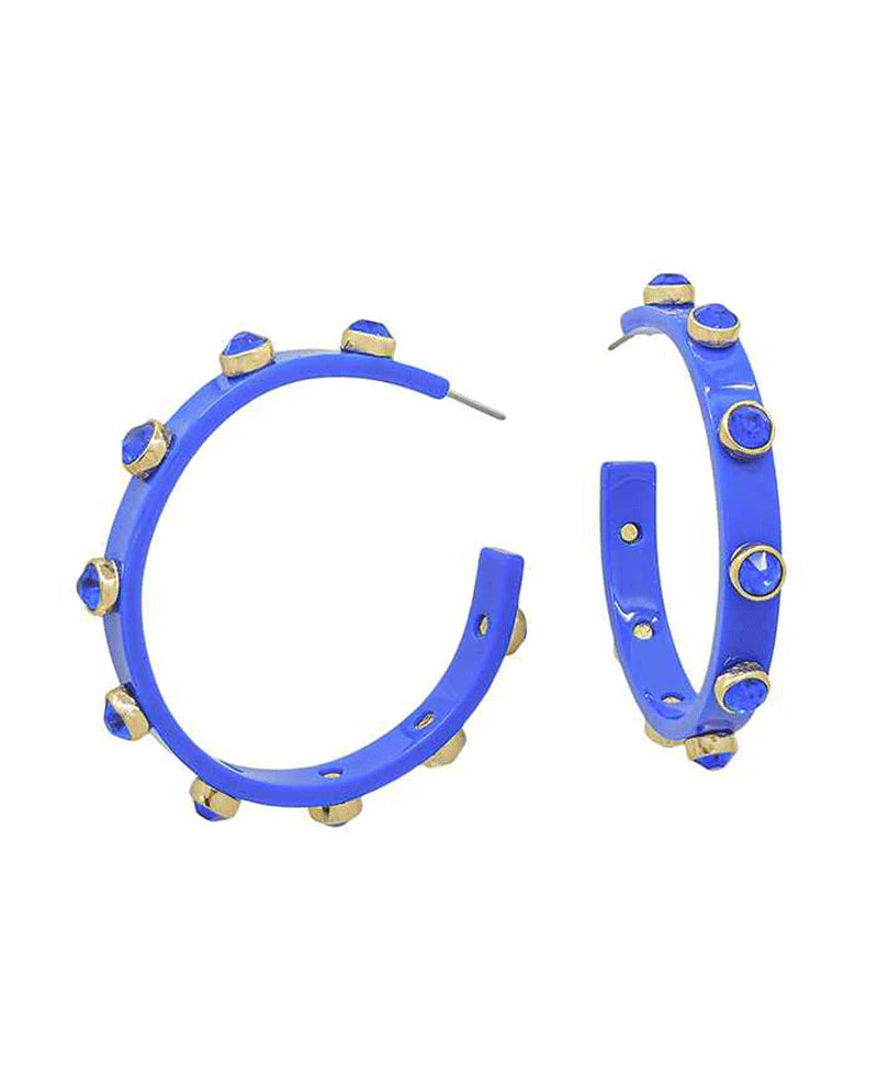 Crystal Accent Acetate Hoop Earring