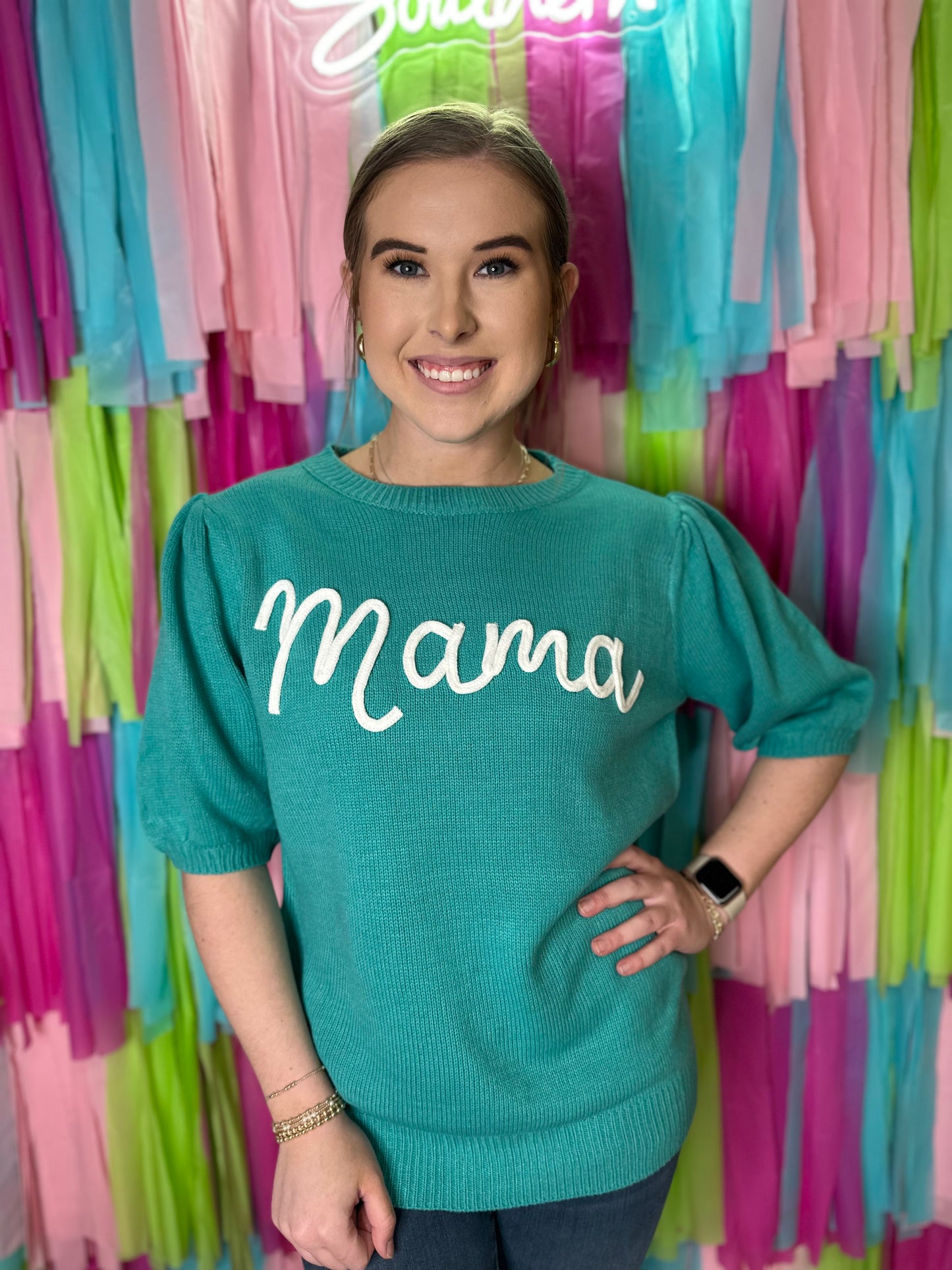 Mama Bubble Sleeve Top