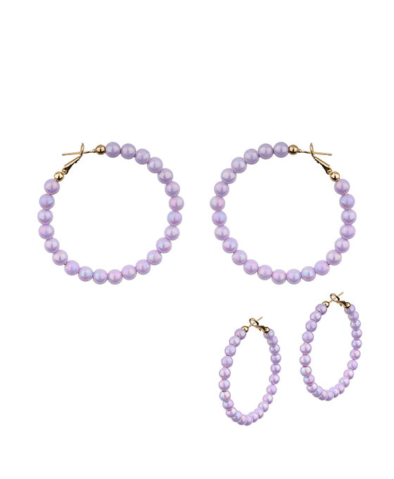 Colored Beaded Hoops