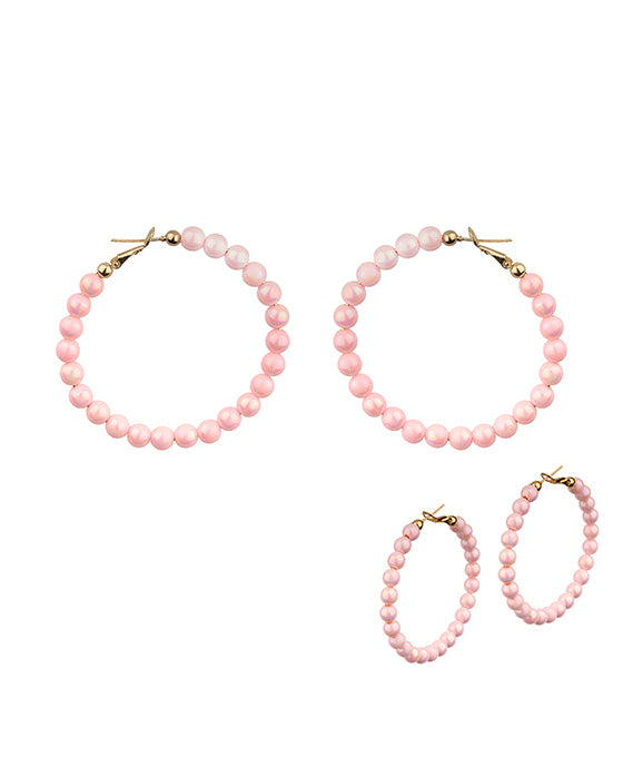 Colored Beaded Hoops