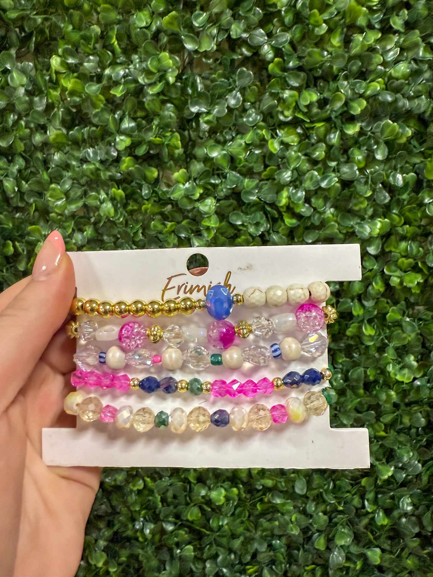 Erimish Stack Bracelets| Blue Crystal