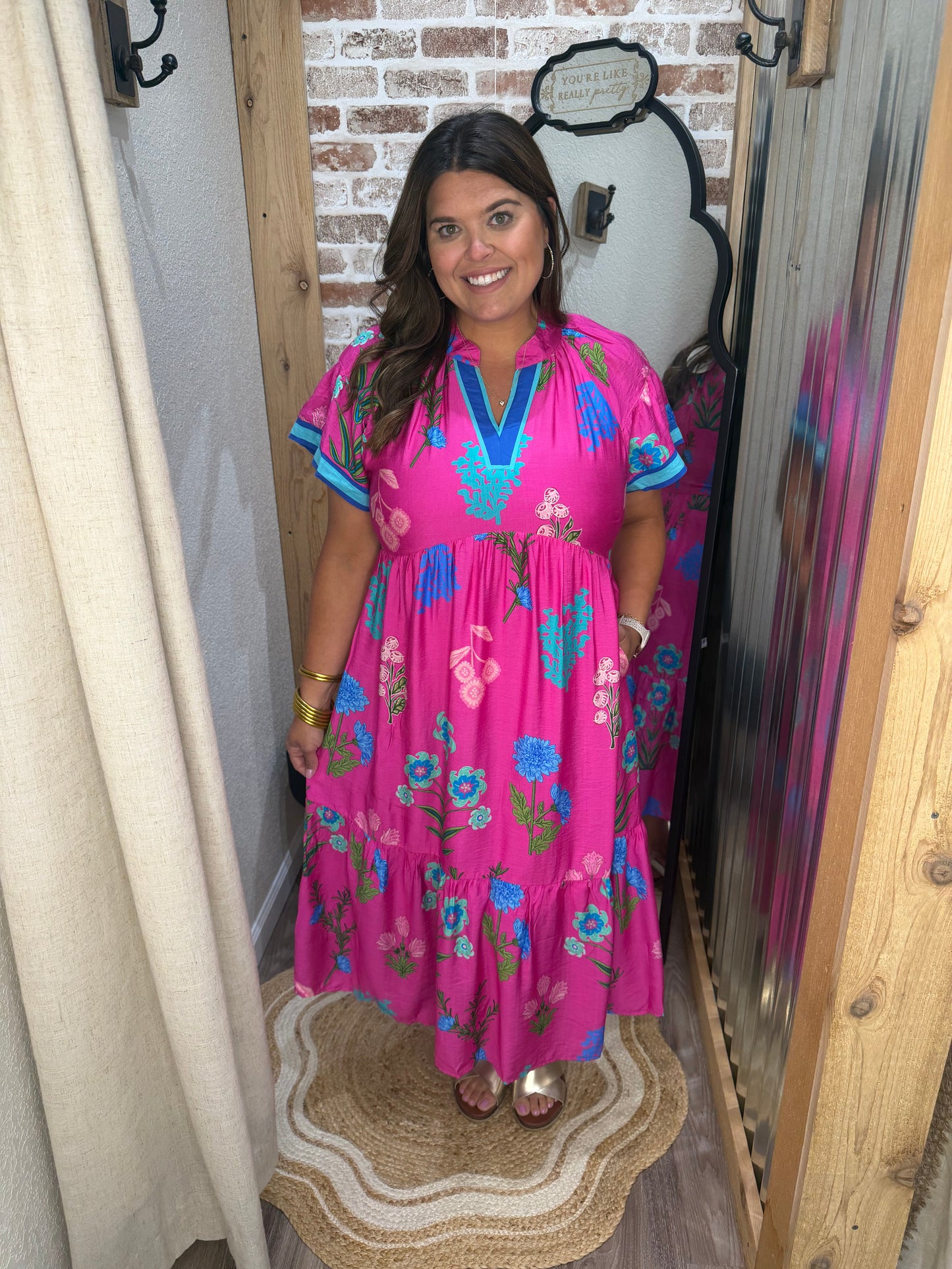 Pink Paradise Midi Dress