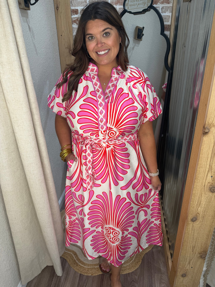 Palm Springs Pink Midi Dress