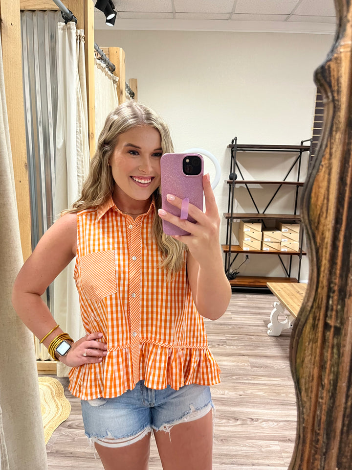 Golden Hour Gingham Top