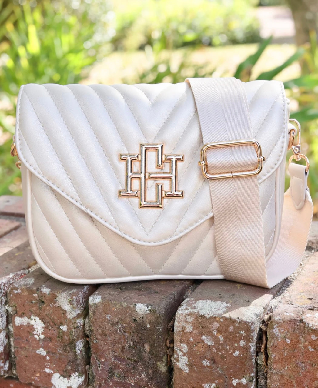 Angela Quilted Crossbody-Pearl