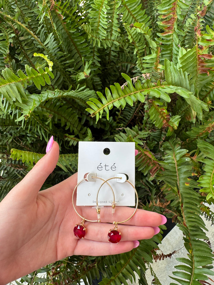 Mila Hoops with Stone