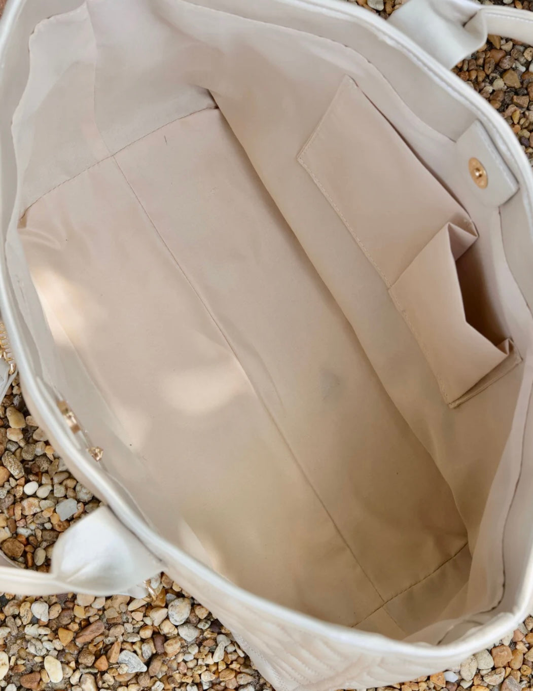 Melissa Tote Bag-Quilted Pearl
