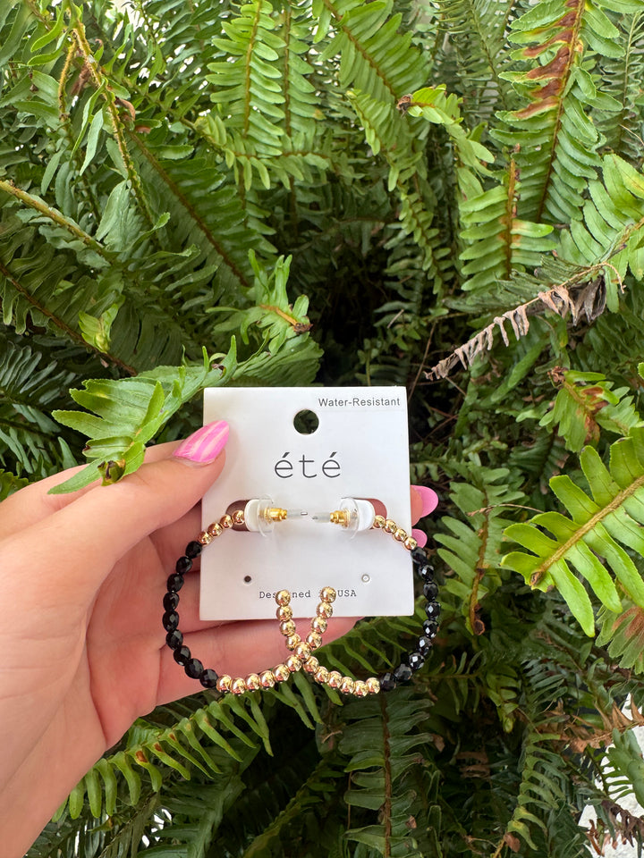 Nora Black and Gold Hoops