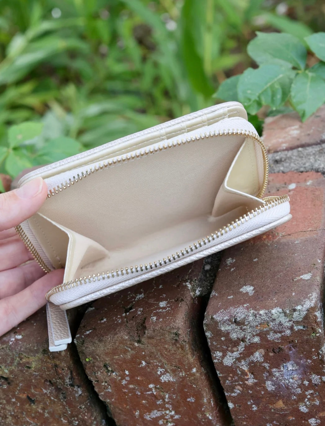 Nadine Zippered Wallet-Pearl