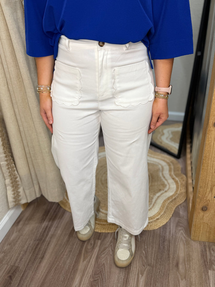 Chic & Charming Pants| White