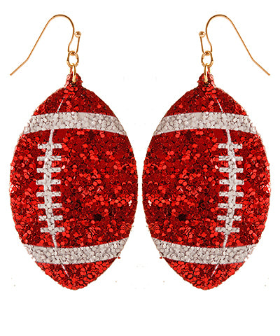 Glitter Football Earrings