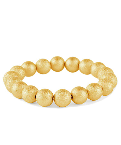 Worn Gold Textured Beaded Bracelet