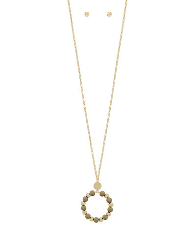 Satin & Clay Ball Mix Pendant Necklace