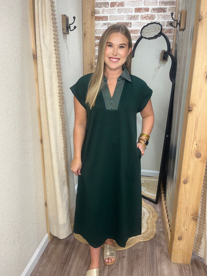 The Lennon Midi Dress| Hunter Green