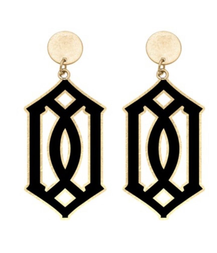 Black Trellis Earrings