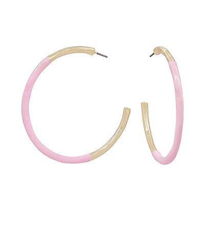Avery Half Color Coated Hoops-Pink