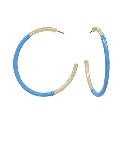 Avery Half Color Coated Hoops-Blue