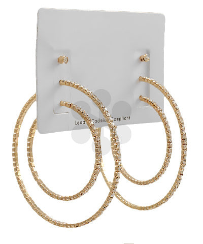 Campbell Set of 3 Gold Rhinestone Earring