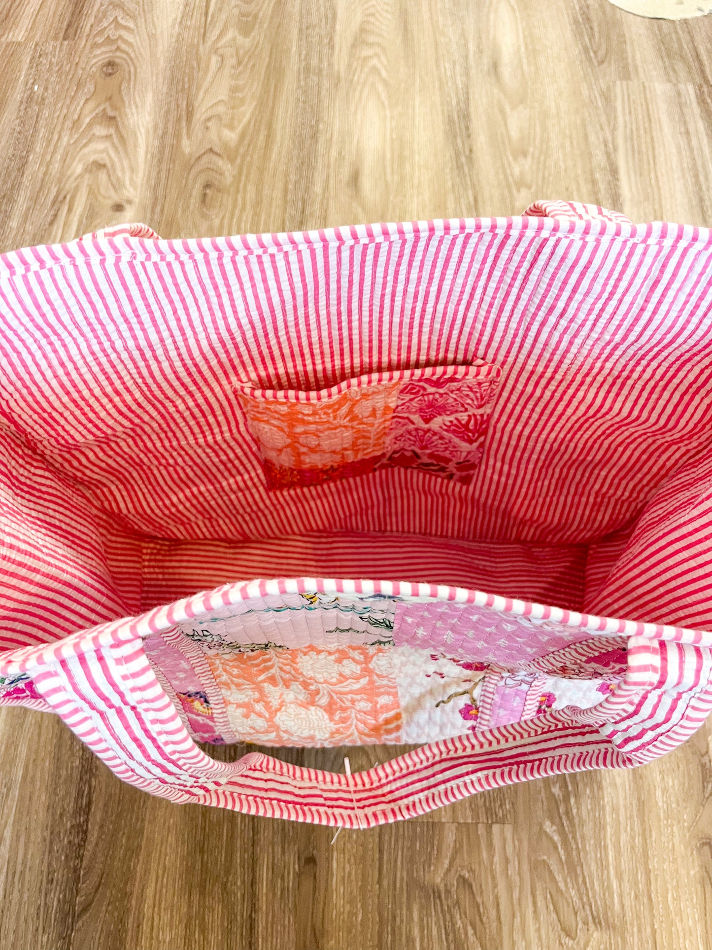 Pink City | Large Quilted Tote Bag