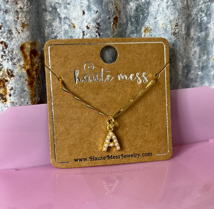 Pearl Initial Necklace