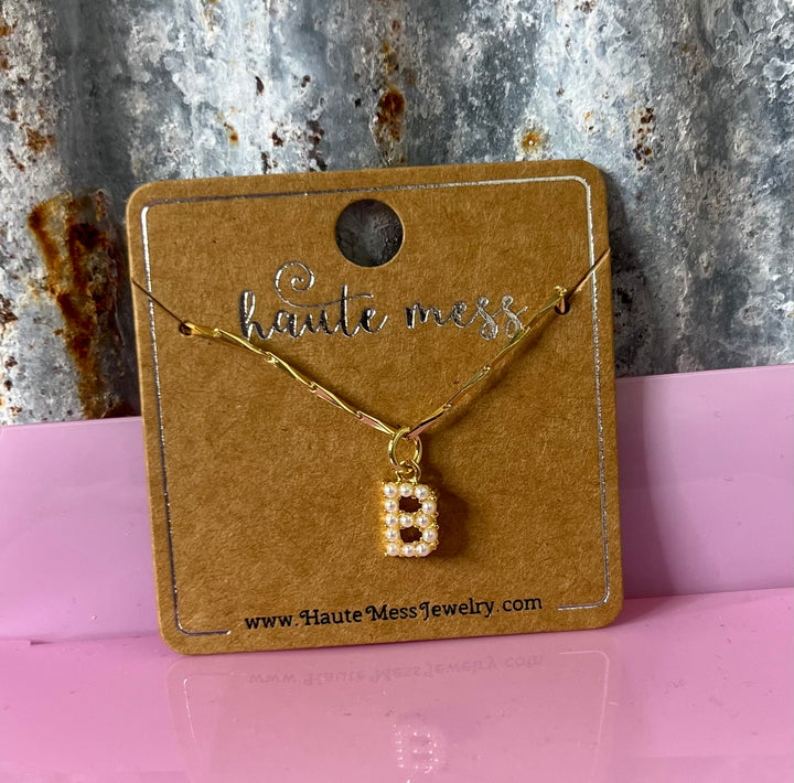 Pearl Initial Necklace