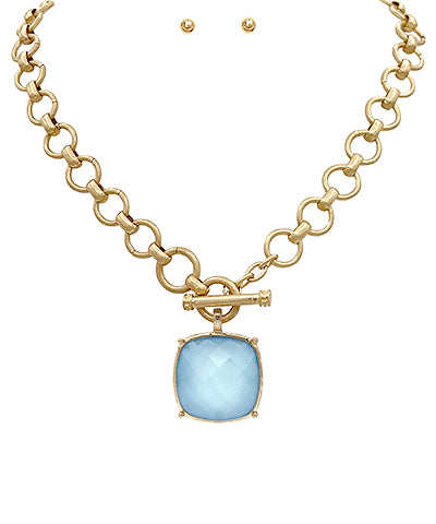 Laurie Stone Necklace| Icy Blue