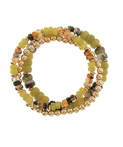 Willow Beaded Bracelets| Olive