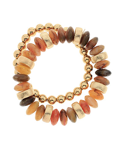 Delilah Rondelle Beaded Bracelet| Brown