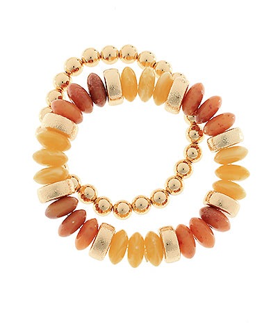 Delilah Rondelle Beaded Bracelets| Yellow