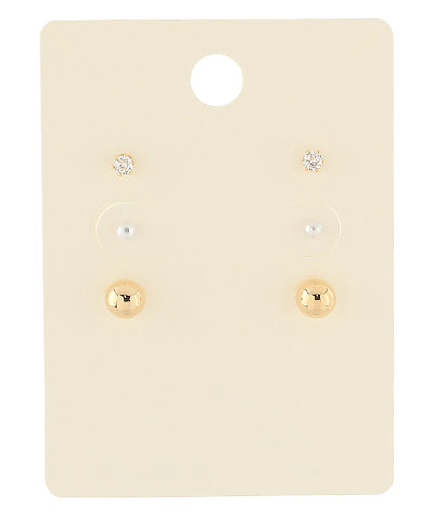 Rea Pearl & Ball Stud Set