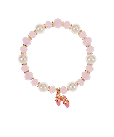 Ballet Shoe Charm Beaded Bracelet