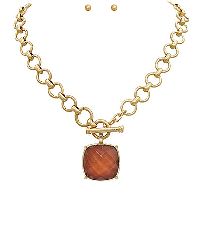 Laurie Stone Necklace| Brown