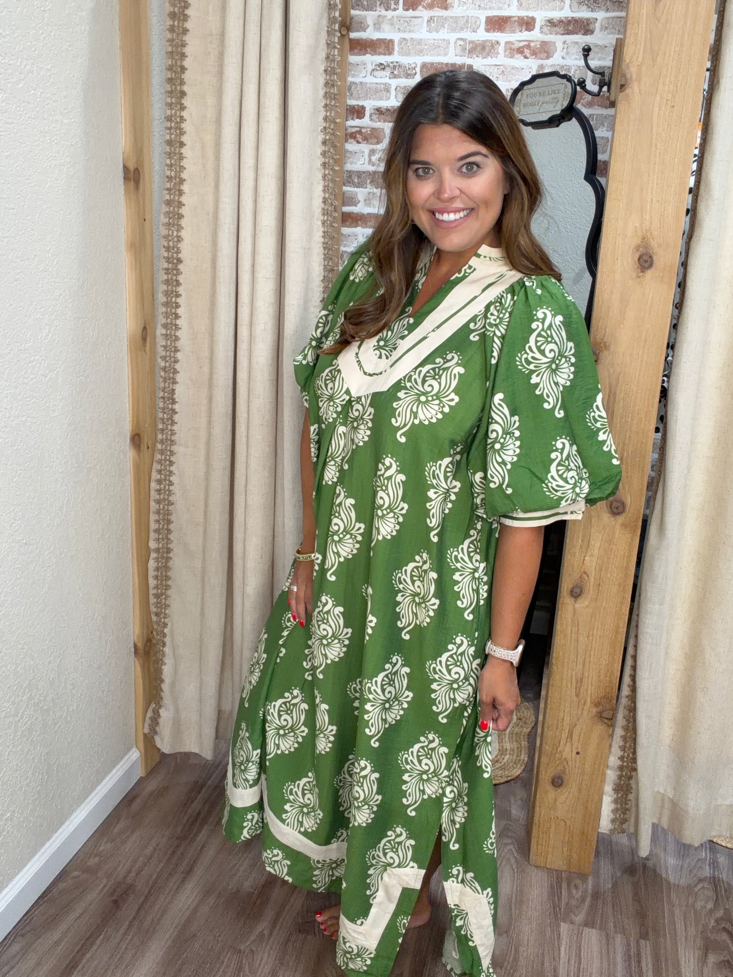 Olive & Ivory Midi Dress| Curvy