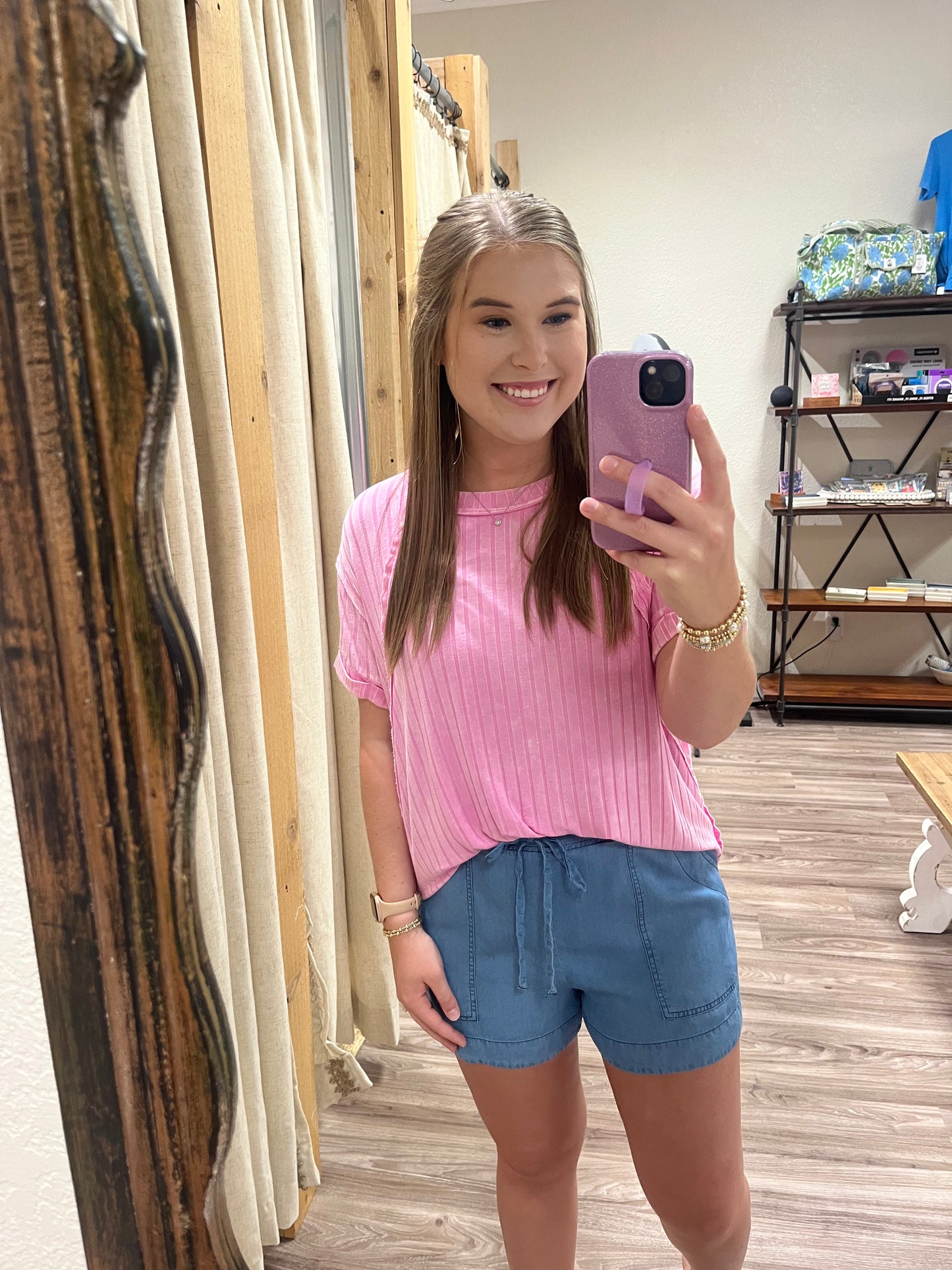 The Nova Acid Washed Top| Candy Pink