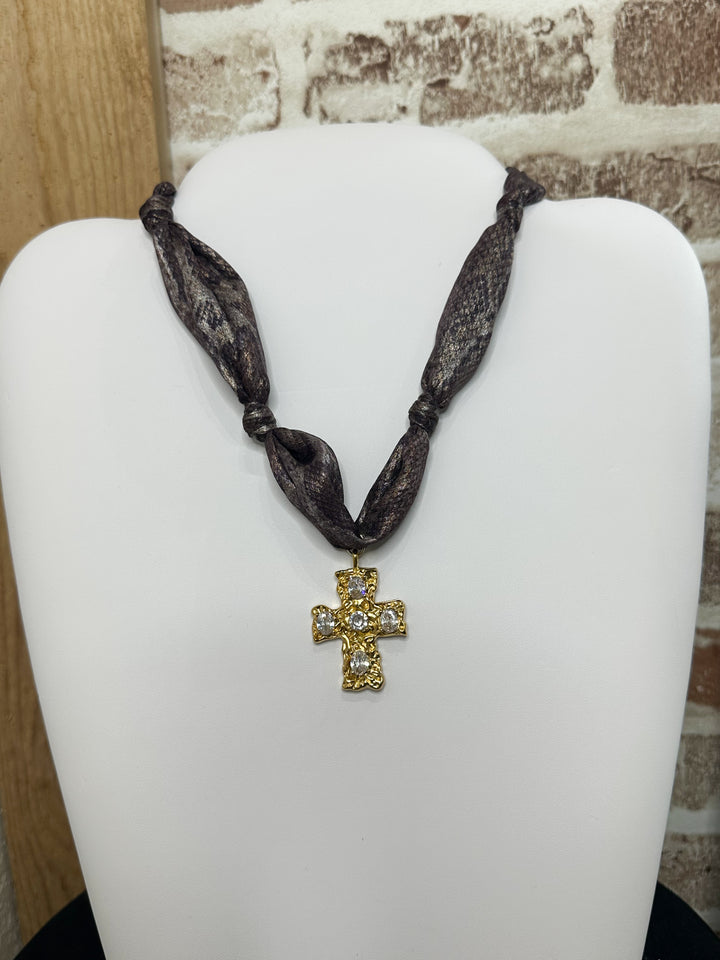 Metallic Purple Snakeskin Scarf