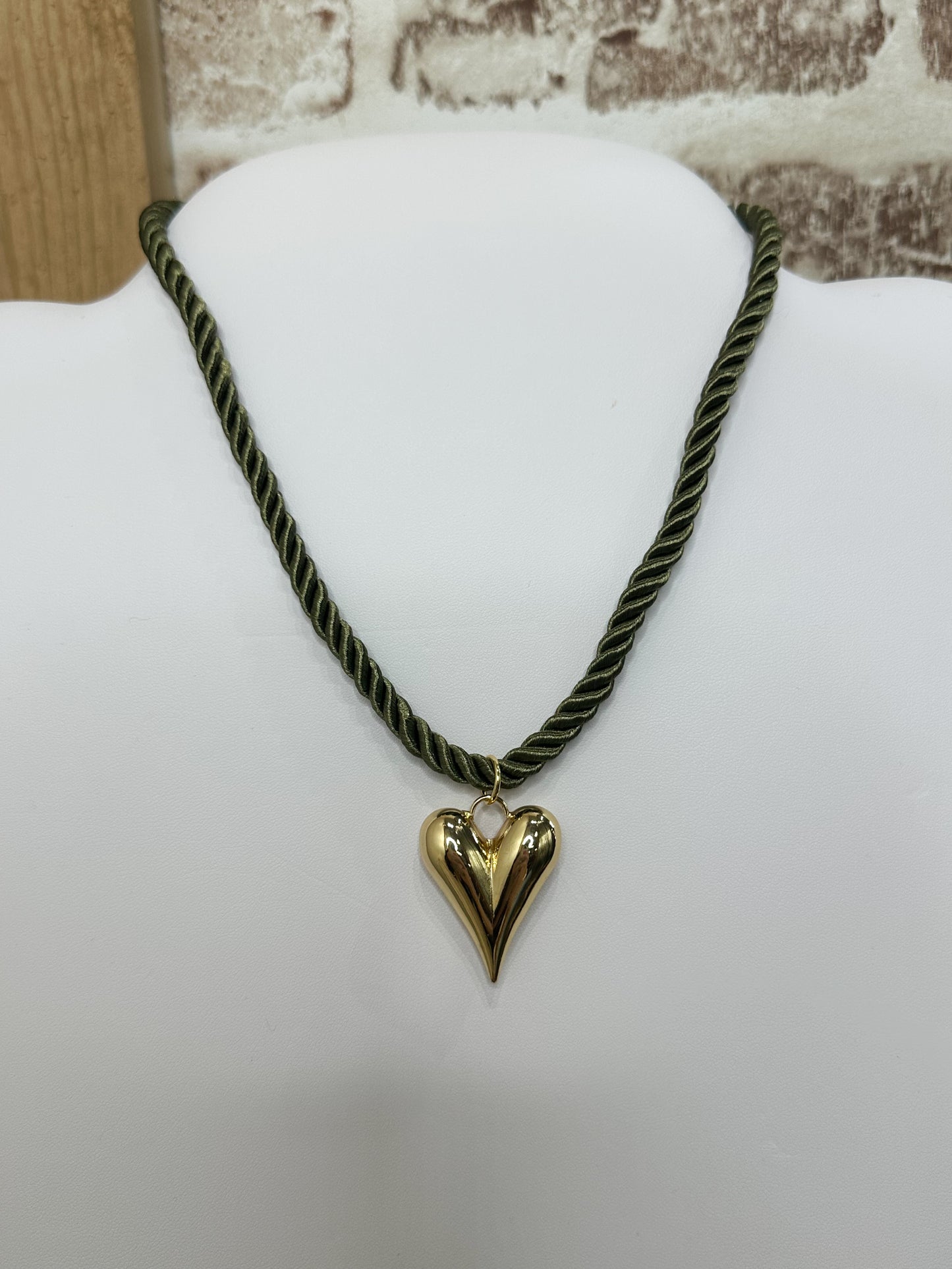 Olive Heart Necklace