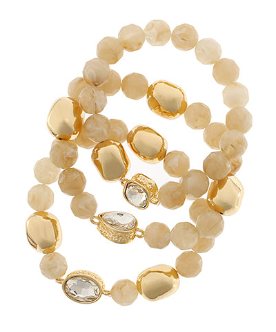 Marleigh Oval Stone Beaded Bracelet