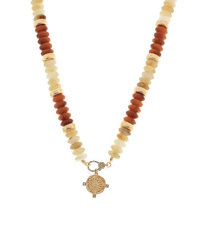 Chandler Beaded Coin Necklace