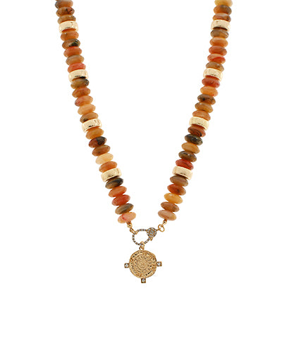 Chandler Beaded Coin Necklace