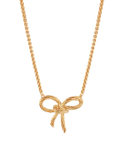 Leanna Textured Bow Necklace