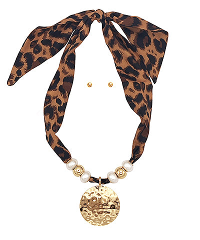 Waverly Leopard Scarf Necklace