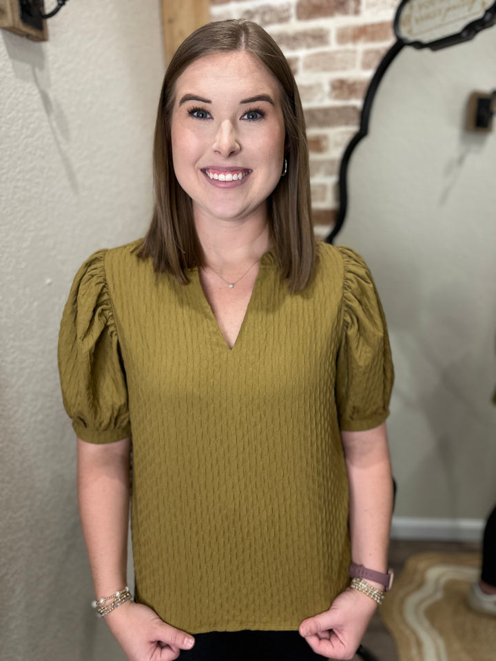 Aurora Olive Textured Shirt