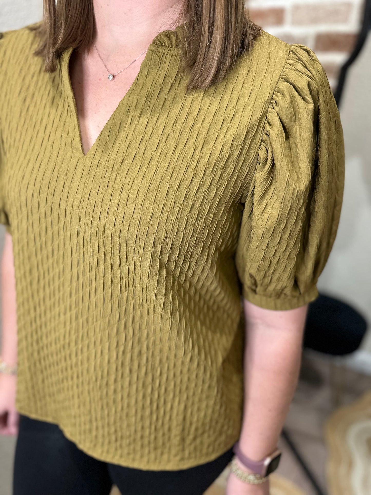 Aurora Olive Textured Shirt