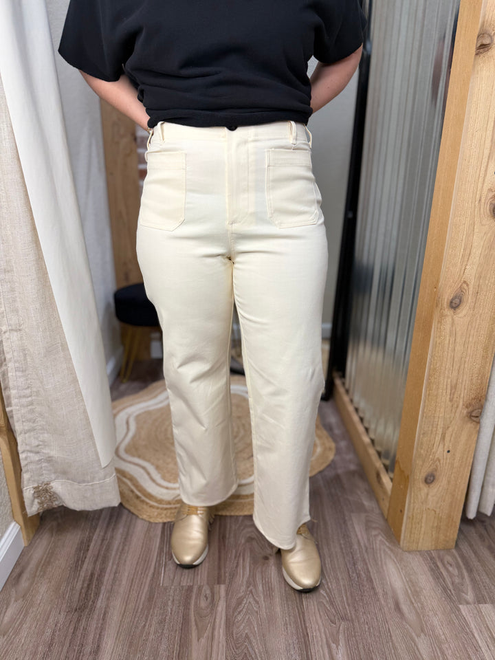 In Plain Sight Wide Leg Pants| Ecru