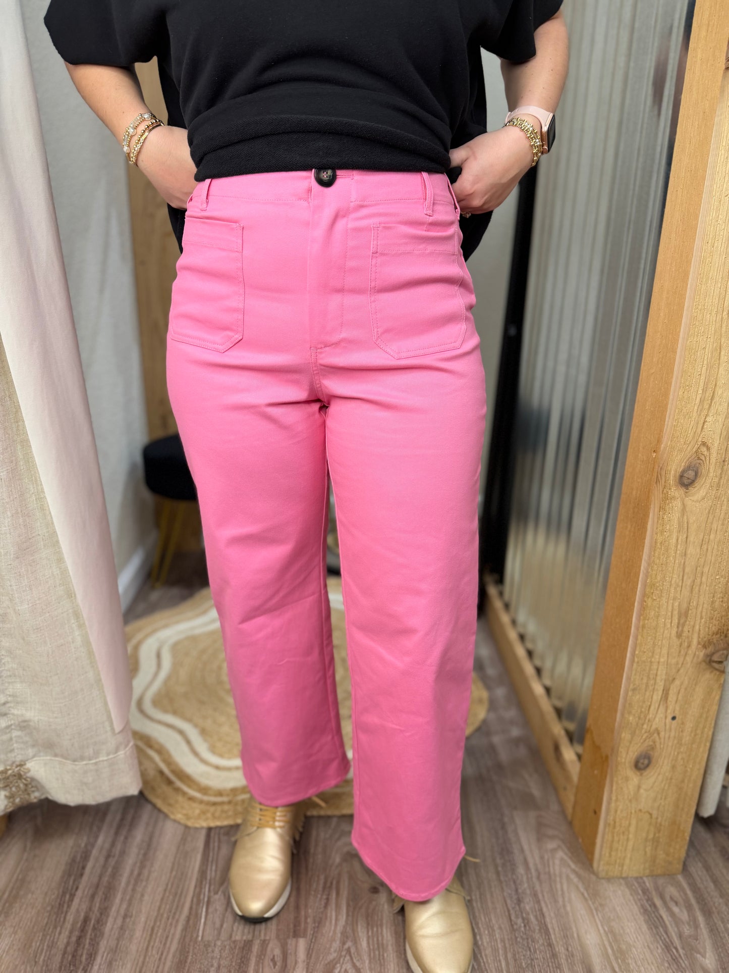 In Plain Sight Wide Leg Pants| Peony