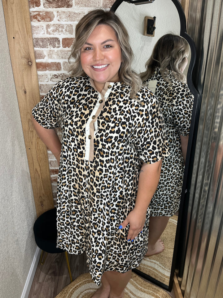 Curvy- Sadie Leopard Dress