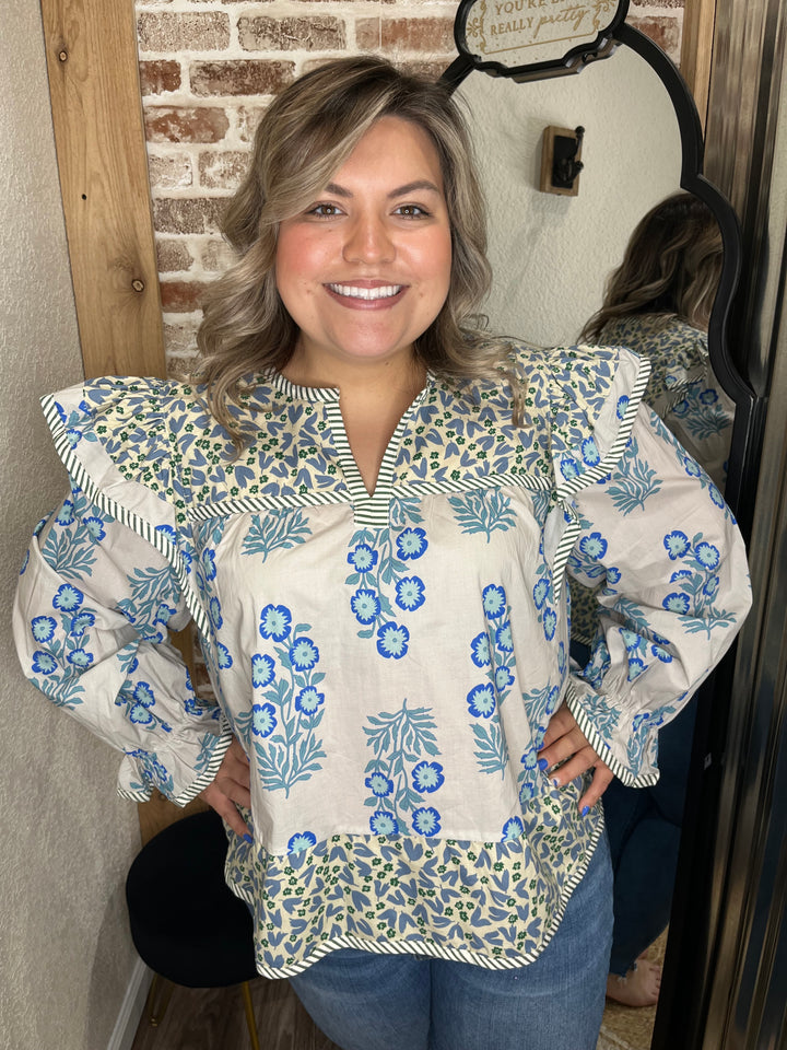 Curvy- Timeless Blue Top