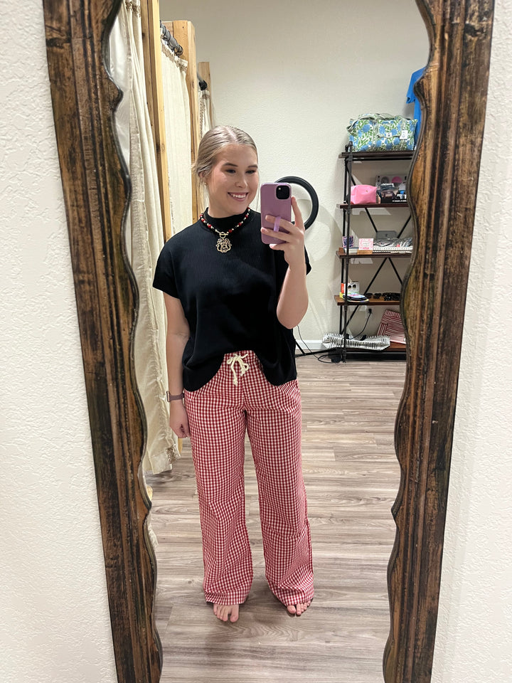 Simply Southern Plaid Pants | Red