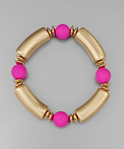Cylinder & Clay Ball Bracelet