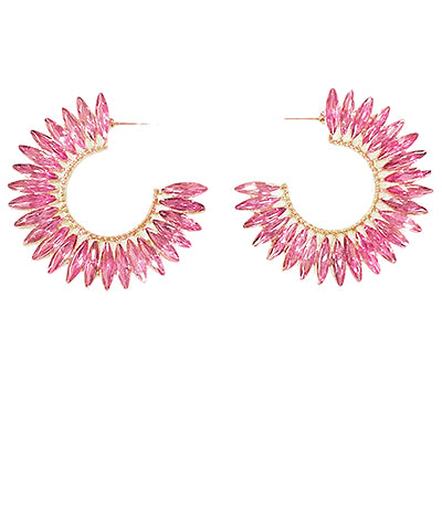 Crystal Marquise Hoops
